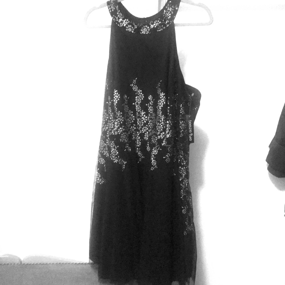 Black and Silver Sparkle Teeze Me Dress